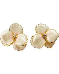 The Pink Reef - Pearl & Pansy Stud - Lyst