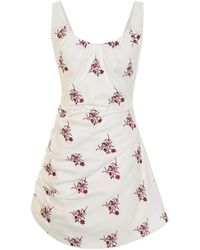 Pcfg - The Broderie Anglaise Edit Asymmetric Embroidered Mini Dress - Lyst