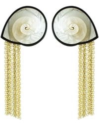 Gissa Bicalho - Neutrals Handmade Acrylic Earring Nautilus - Lyst