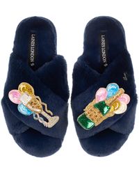 Laines London - Classic Laines Slippers With Birthday Bubbles Brooches - Lyst