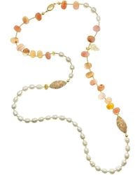 Farra - Agate With Freshwater Pearls & Rhinestones Multi-Way Necklace - Lyst