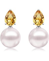 Kai Fine Jewelry - Sterling Natural Citrine & Freshwater Pearl Venus Tears Convertible Earrings - Lyst