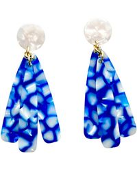 CLOSET REHAB - Petal Drop Earrings In Iced Out - Lyst