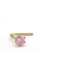 Zahav Jewelry - 14K Solid 24G 2Mm Cz L Shape Nose Stud - Lyst