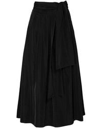 The Extreme Collection - Midi Skirt Taffeta With Waist Tie - Lyst