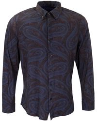 lords of harlech - Shawn Paisley Badalona Brownie Extra-Fine Merino Long-Sleeve Shirt - Lyst