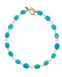 Farra - Amazonite With Foral Shells Short Necklace - Lyst