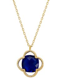 LÁTELITA London - Open Clover Flower Gemstone Necklace Gold Sapphire - Lyst