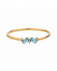 Belinda Jewelz - Swiss Double Baguette Birthstone Ring - Lyst