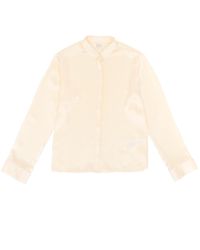 1 People Kobe Shirt Silk Blouse In Pearl White