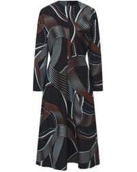 FRONT ROW SHOP - Printed Draped-Waist Dress Multi - Lyst