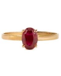 Marteliè - Ring With Oval-Cut Synthetic Ruby - Lyst