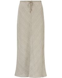 The Summer Edit - Neutrals Phoebe Luxe Linen Drawstring Skirt - Lyst