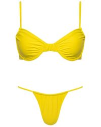 Playaluxe - Capri Ruched Underwire String Bikini Set - Lyst