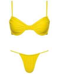 Playaluxe - Capri Ruched Underwire String Bikini Set - Lyst