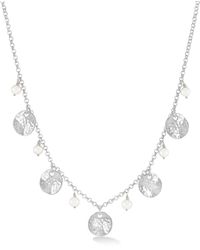 Dower & Hall - Luna Pearl & Disc Collar Necklace - Lyst