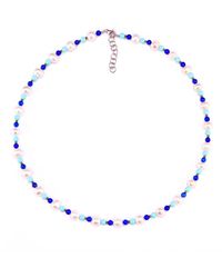 Mineralgems•Studio - Pearl Necklace With And Lapis Lazuli Beads - Lyst