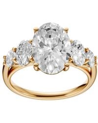 Aya Fine Jewelry - 4 Carat Oval Lab Grown Diamond Five Stone Engagement Ring - Lyst