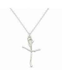 Mother Nature Jewelry - Jasmine Cross Necklace, Handmade Minimalist Branch Pendant - Lyst