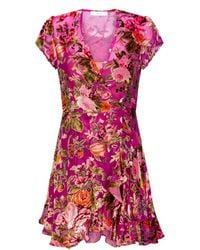 Introvertie VIENNA - Alice Lady Rose Silk Wrap Dress Mini - Lyst