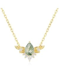 Azura Jewelry New York - To Bloom Again Moss Agate Vermeil Necklace - Lyst