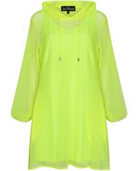 Sylvia Piechulla - Aphrodite Neon Lime Holiday Resort Midi Dress With Hoodie - Lyst