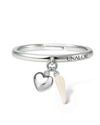 Unaloe - Adjustable Sterling Heart & Enamel Italian Horn Ring – Lucky Charm Symbol Jewelry - Lyst