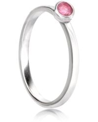 The Jewellery Store London - October Birthstone Stackable Ring With Tourmaline Gemstone - Lyst