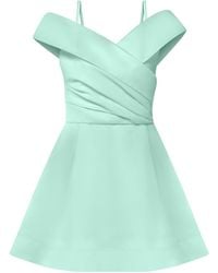 Tia Dorraine - Easy To Love Flared Satin Mini Dress, Mint - Lyst
