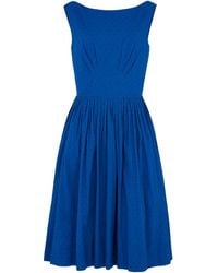 Emily and Fin - Abigail Cobalt Cotton Dobby Dress - Lyst