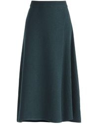 Paisie - Knitted A-Line Midi Skirt With Ribbed Details - Lyst