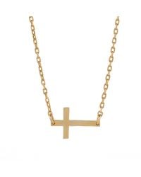 Ebru Jewelry - Cross Charm & Diamond Chain Necklace - Lyst