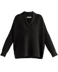 Paisie - Shawl Collar Ribbed Jumper - Lyst