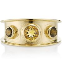 Augustine Jewels - Yellow Citrine & Smoky Quartz Gold Statement Ring - Lyst