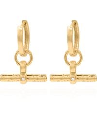 Luna Charles - Cassia T-Bar Huggie Earrings - Lyst