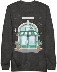 Anchor and Crew - Charcoal Heather Gustatory Coffee & Chats Cotton Blend Embroidered Sweatshirt - Lyst