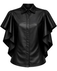 Julia Allert - Draped Faux Leather Shirt – - Lyst