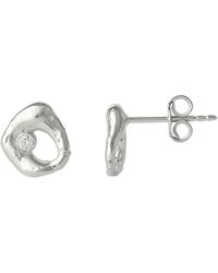 Spero London - Dripping Molten Natural Textured Sterling Authentic Earring - Lyst