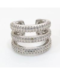 Jagged Halo Jewelry - Triple Pavé Ear Cuff Filled - Lyst