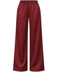 Luella Fashion - Silky Trousers With Elastic Waistband Burgundy - Lyst