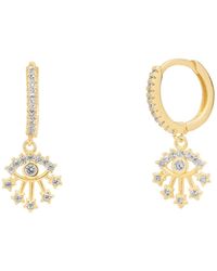 Spero London - Fine 14Ct Solid Evil Eye Drop Earrings - Lyst