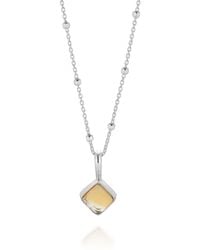 Nellou Jewellery - Diamond Citrine Necklace Birthstone November Sterling - Lyst