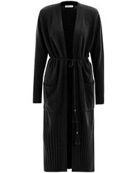 Peraluna - Shawl Collar Cashmere Blend Long Belted Cardigan - Lyst
