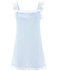 Love Letters X - Dolce Gingham Azzurro Sleep Dress - Lyst