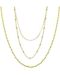 Spero London - Twisted & Beaded Chains Sterling Layering Necklace Set - Lyst