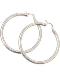 Harfi - Everyday Minimalist Plain Sterling Hoop Earrings - Lyst