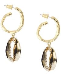Adriana Pappas Designs - Hammered Hoop Shell Drops - Lyst