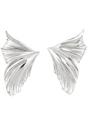 Janus Edinburgh - Selkie Sterling Fish Fin 3D Stud Earrings - Lyst
