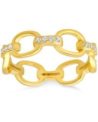 Kylie Harper - Diamond Cz Paper Clip Band Ring - Lyst