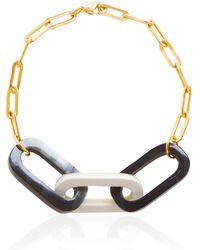 VALERIE CHIC - Naomi Horn Chain Bracelet 18K Cream - Lyst